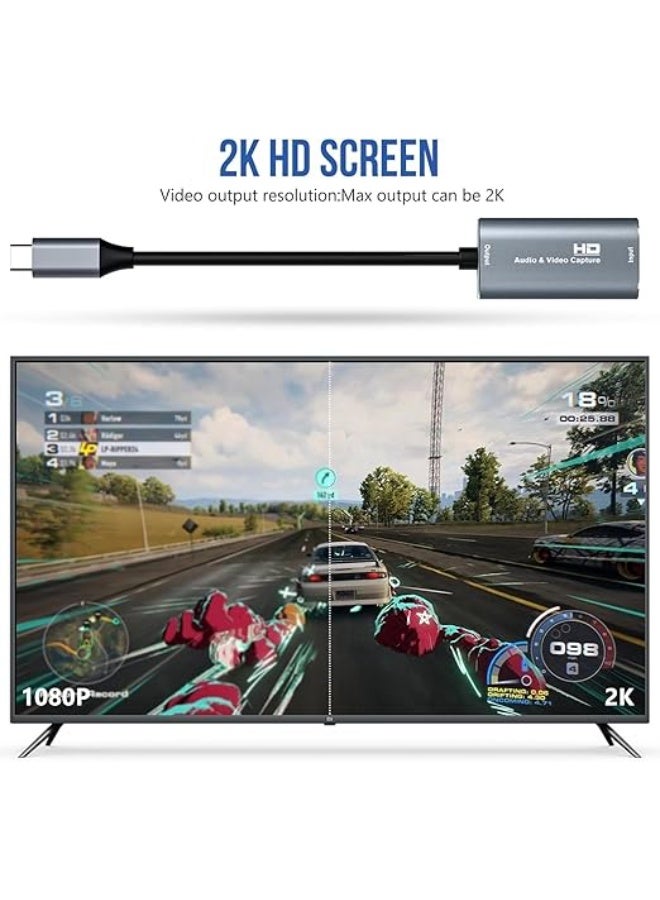 4K HDMI to USB C & USB 3.0 Video Capture Card (Silver) - 1080P 60FPS High-Definition Game Recorder for Streaming & Recording - Image 4